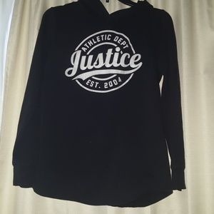 Black athletic justice hoodie (no pockets)
